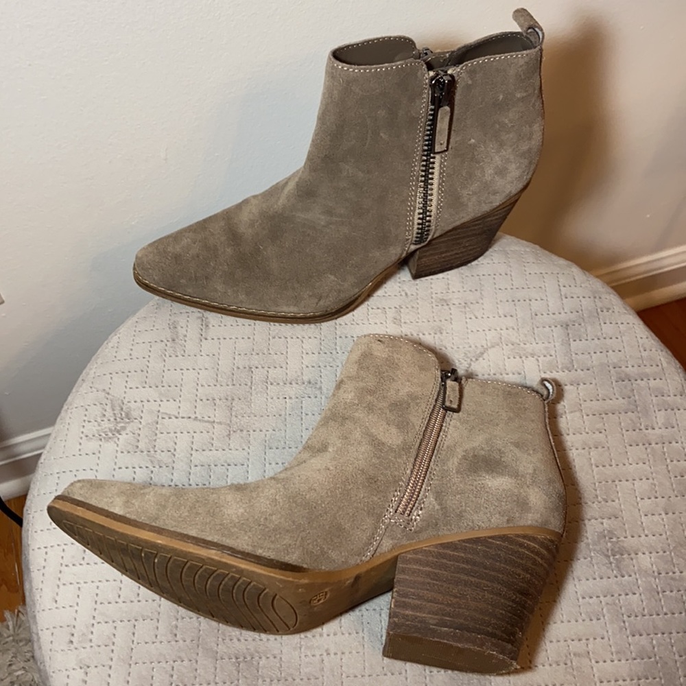 Franco Fortini Ankle Booties with heel TAUPE - Picture 1 of 13